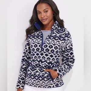 NWT Vineyard Vines Fair Isle Sherpa Popover Pullover Small
